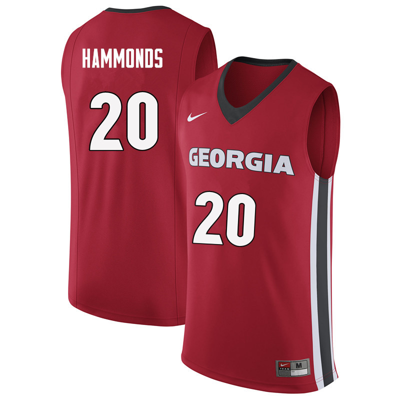 Men #20 Rayshaun Hammonds Georgia Bulldogs College Basketball Jerseys Sale-Red
